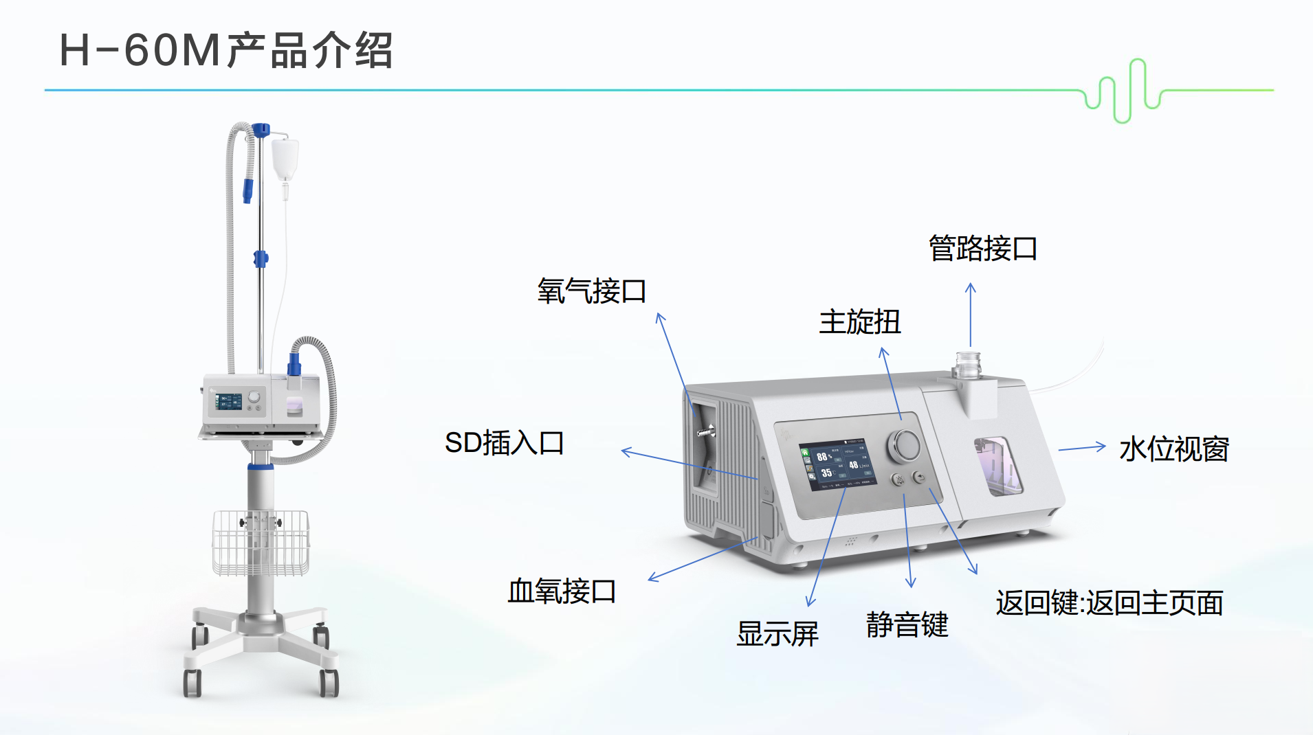 H-60M 高流量湿化氧疗仪 产品介绍