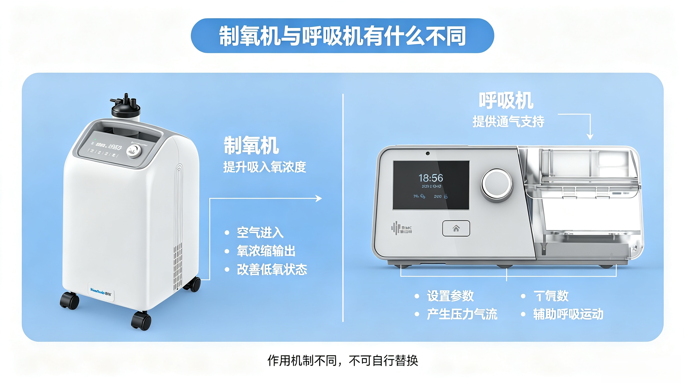 呼吸机和制氧机的区别